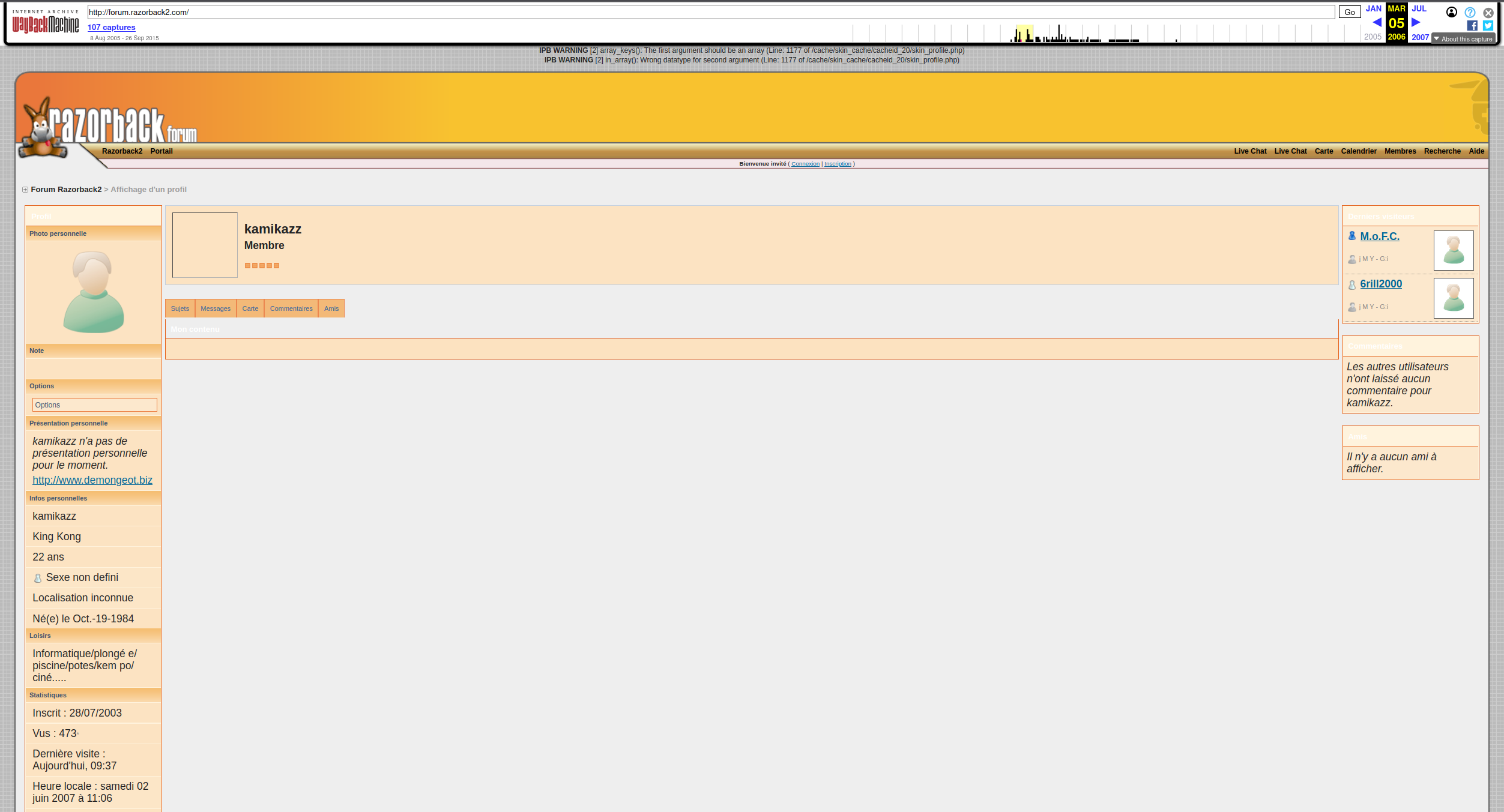 Inscription kamikazz - Juillet 2003